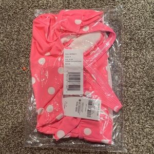Pink polka dot toddler swimsuit